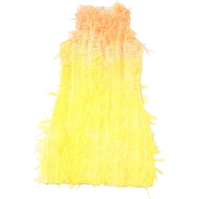 Mesh Tassel Colour Changing Mini Dress - paired with festival accessories | Ravers Co