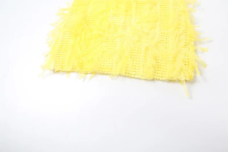 Mesh Tassel Colour Changing Mini Dress - detail of the hem and tassels | Ravers Co