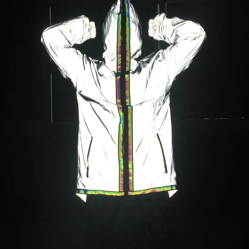 Iridescent Reflective Rave Jacket - reflecting light in the dark | Ravers Co
