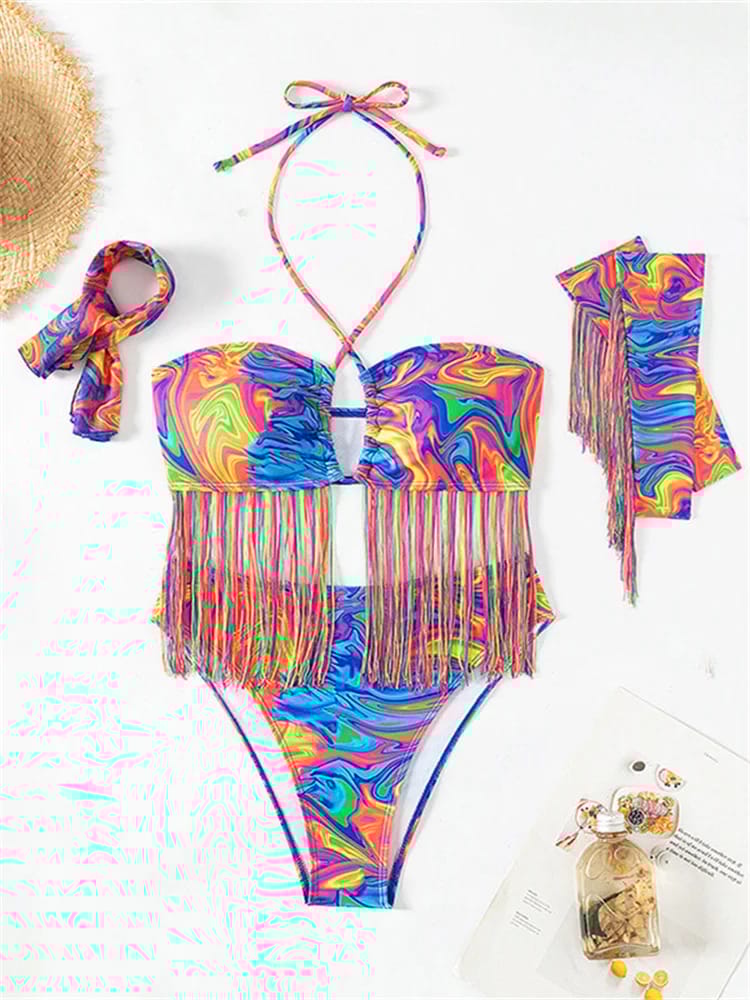 Rainbow Tassel Bikini Set 5 Rainbow Tassel Bikini Set - Image 5