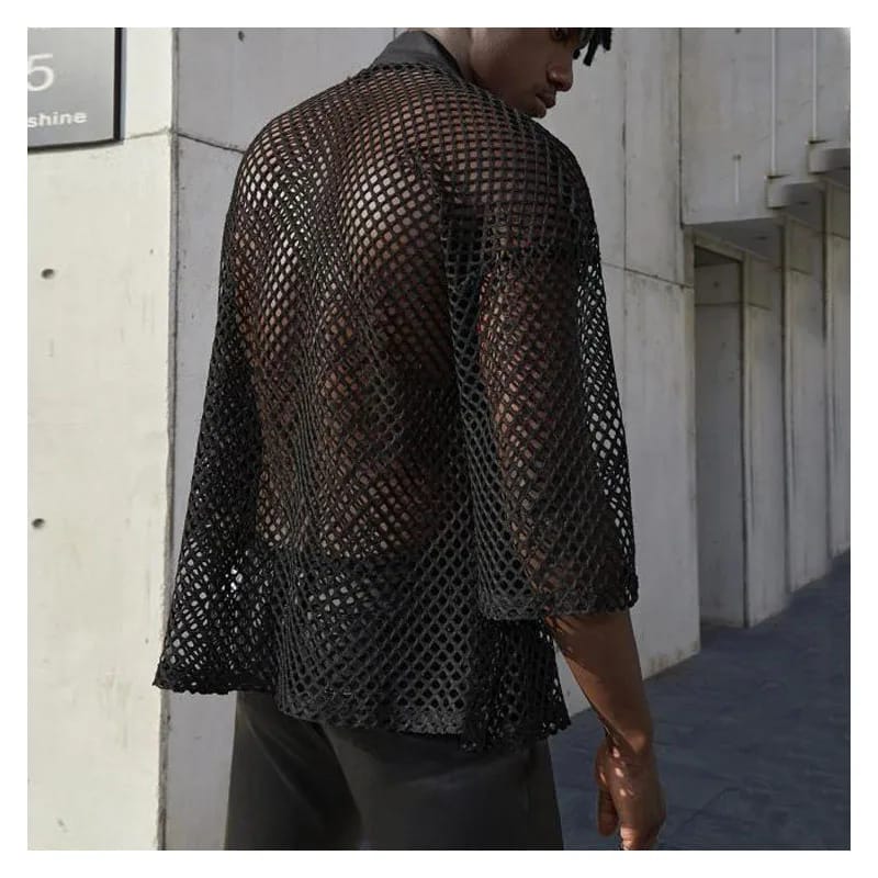 Short Mesh Kimono Shirt - Image 4