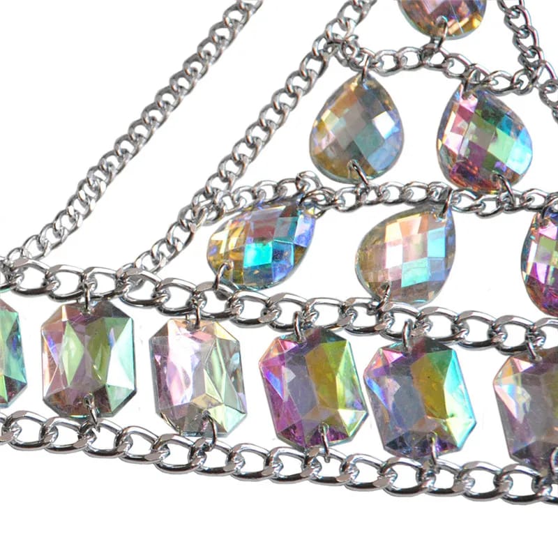 Gold rave body jewellery showing the adjustable chain closure | Ravers Co