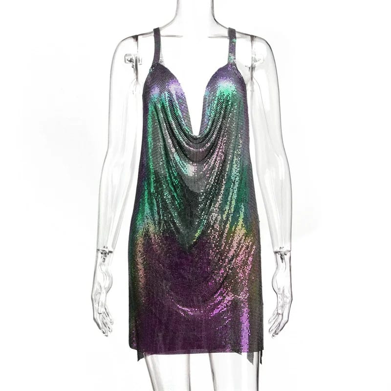 Backless Rhinestone Rave Dress - Image 29
