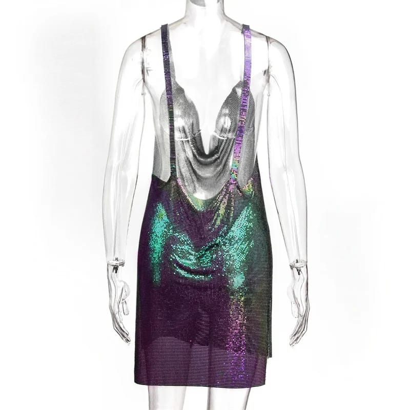 Backless Rhinestone Rave Dress - Image 31