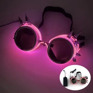Pink LED Cyberpunk Rave Googles