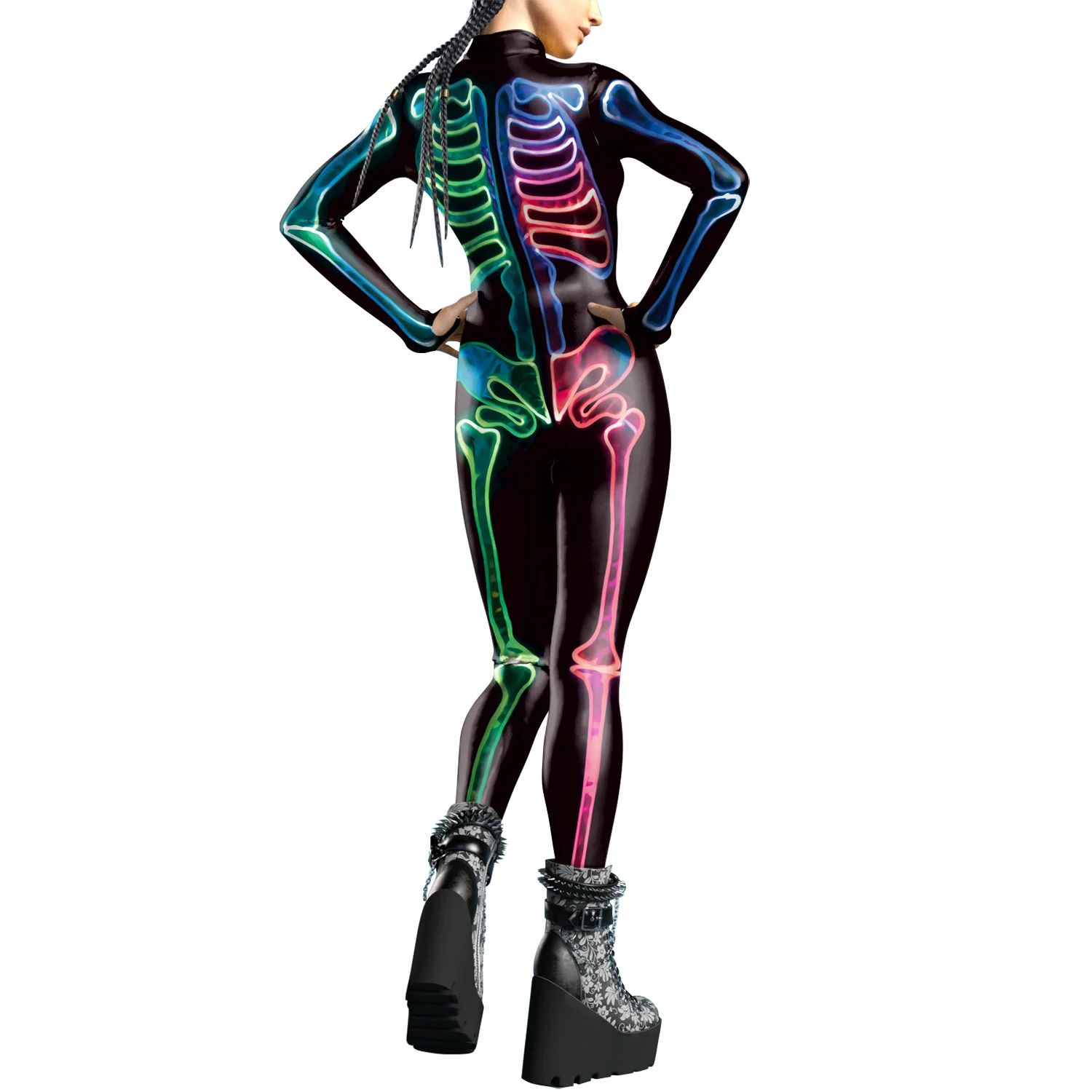 Heart Skeleton Rave Jumpsuit Multi