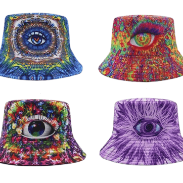 Third Eye Bucket Hat - All four colour options (Rainbow, Purple, Pink, Blue) | Ravers Co