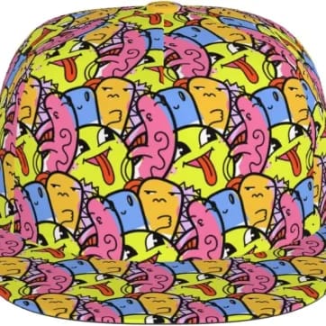Twisted Creatures Baseball Cap - front view with psychedelic print | Ravers Co