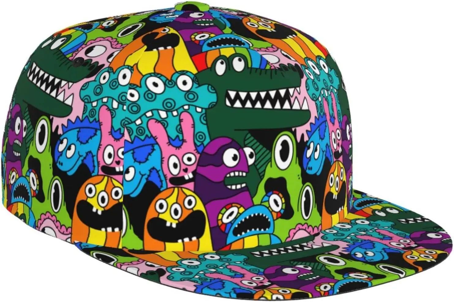 Trippy Creature Baseball Cap angled side view on a white background | Ravers Co