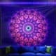 Psychedelic Mandala Glowing Tapestry UV Reactive Design