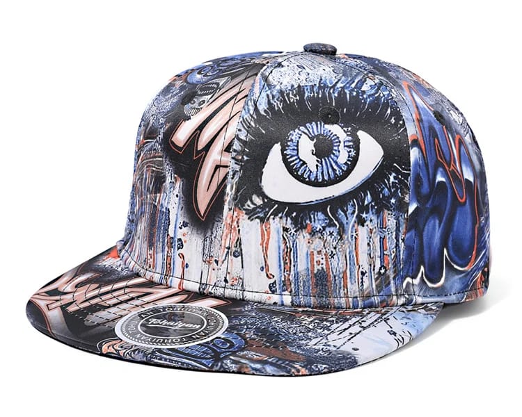 Graffiti Art Baseball Cap - side profile showing adjustable strap | Ravers Co