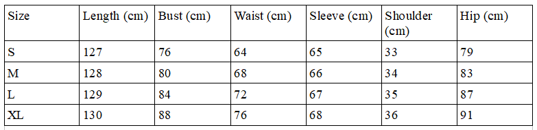 Hooded Skeleton Jumpsuit Size Chart