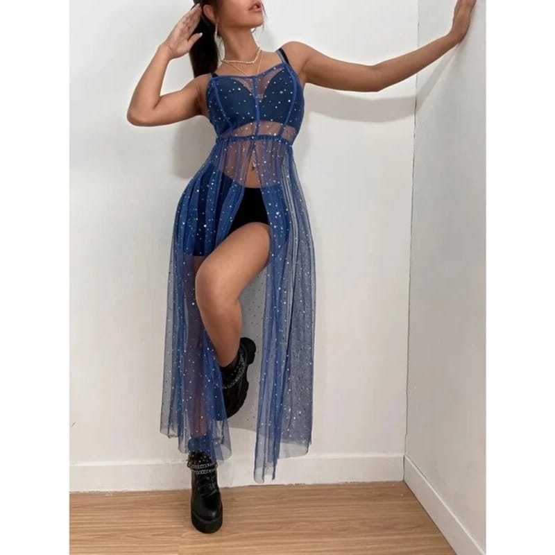 Close-up detail of the sheer mesh polyester fabric | Ravers Co