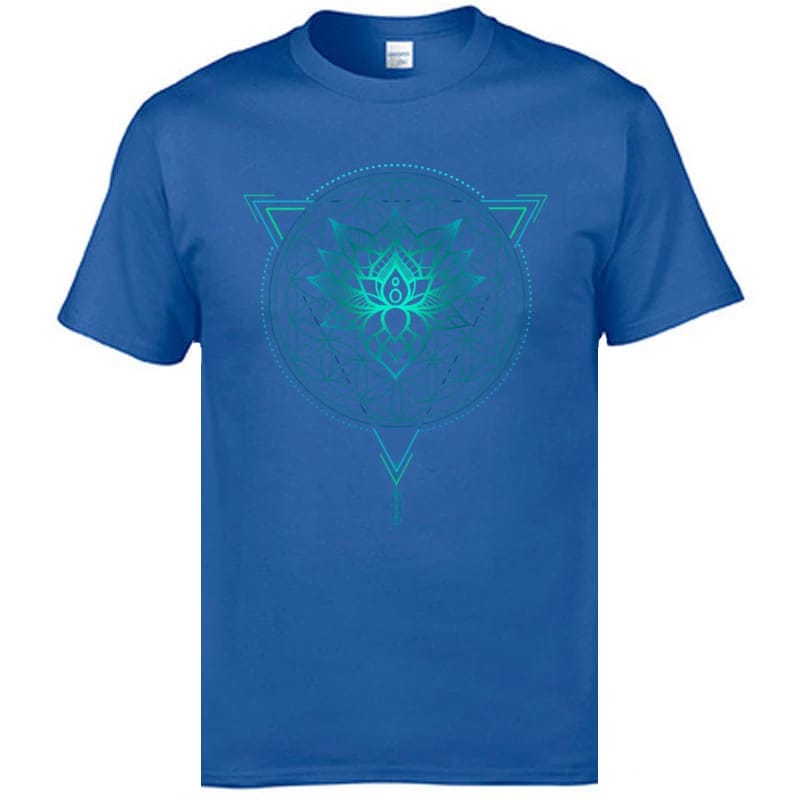 Lotus of Life T-Shirt - Navy Blue colour variant front view | Ravers Co