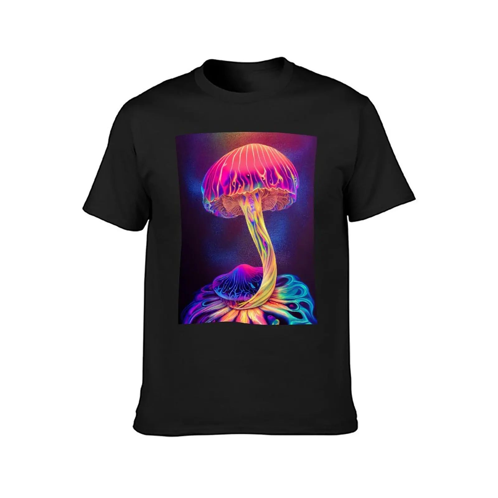 Trippy Mushroom T-Shirt - close-up of the detailed psychedelic mushroom art | Ravers Co
