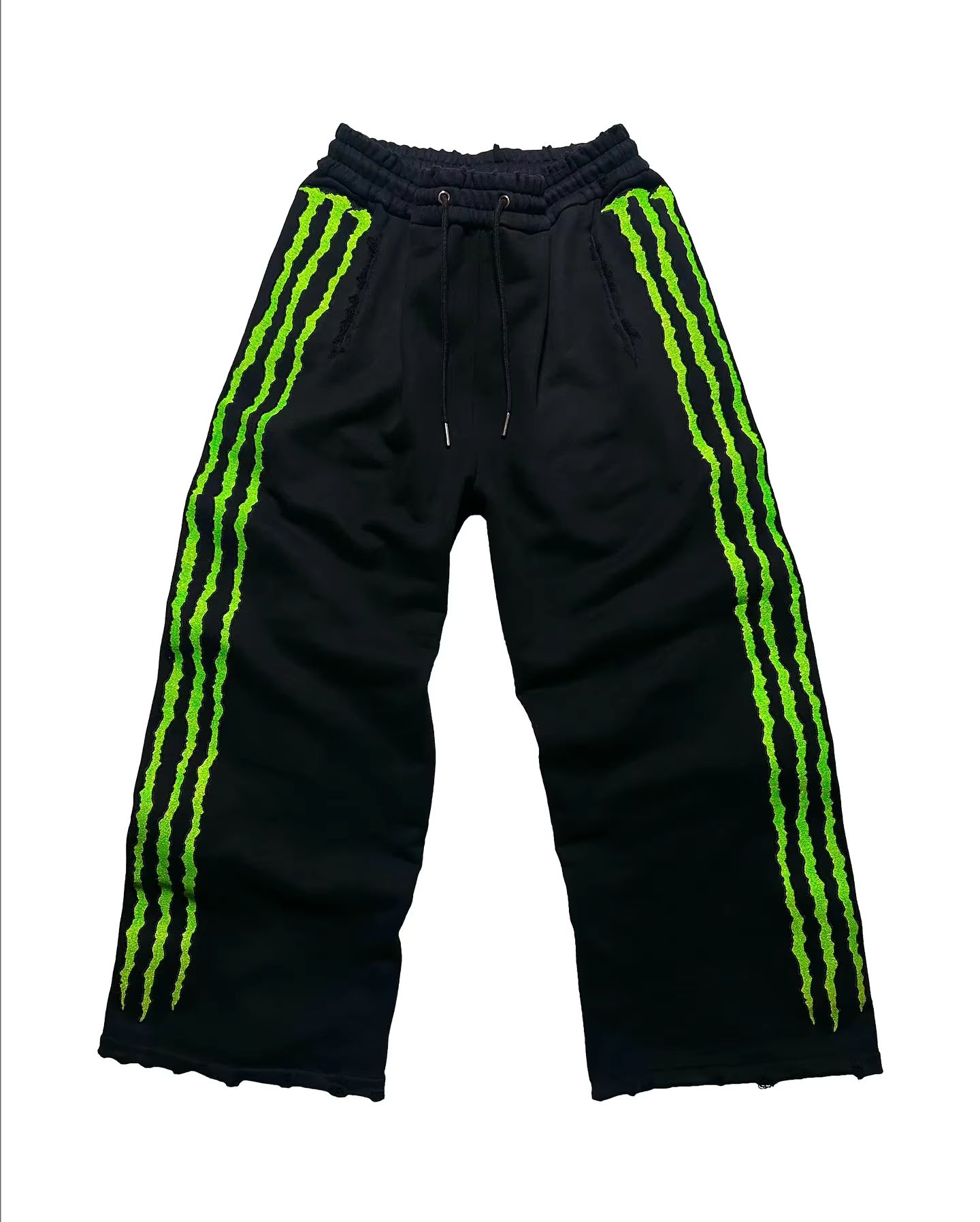 Daylight photo of the glow stripe rave pants