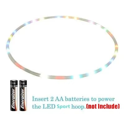 LED Glow Hoop 5 LED Glow Hoop - Close-up of the simple one-click assembly button and battery port | Ravers Co