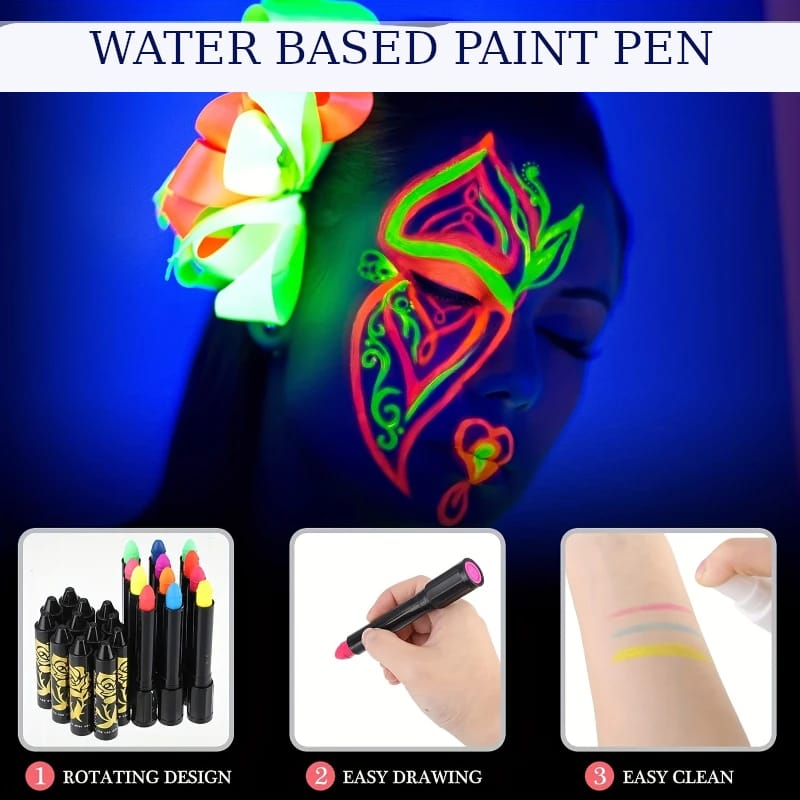 UV Neon Make-Up Pens 2 A picture of the uv neon paint pens