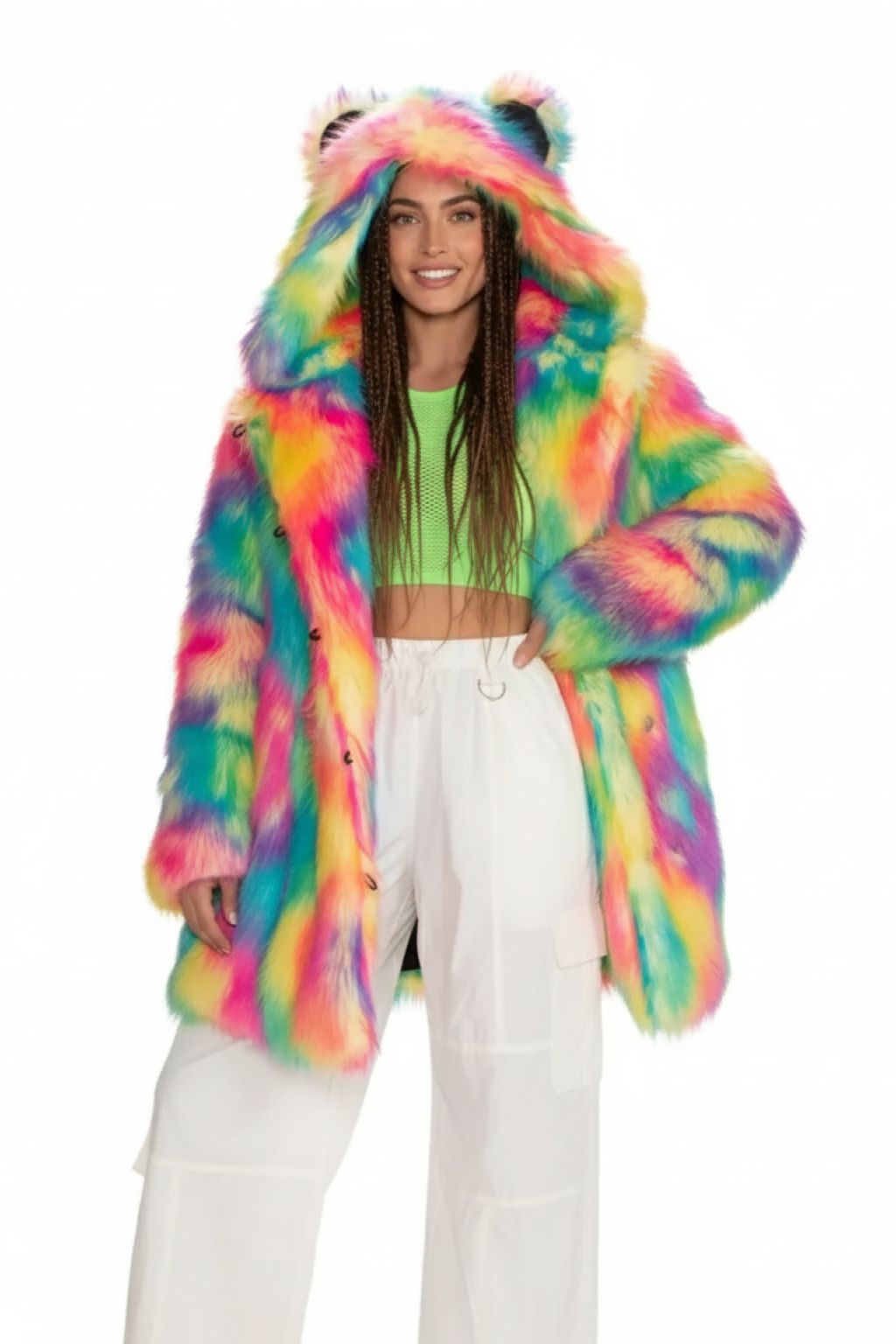 Candy Bear Fur Coat — front view