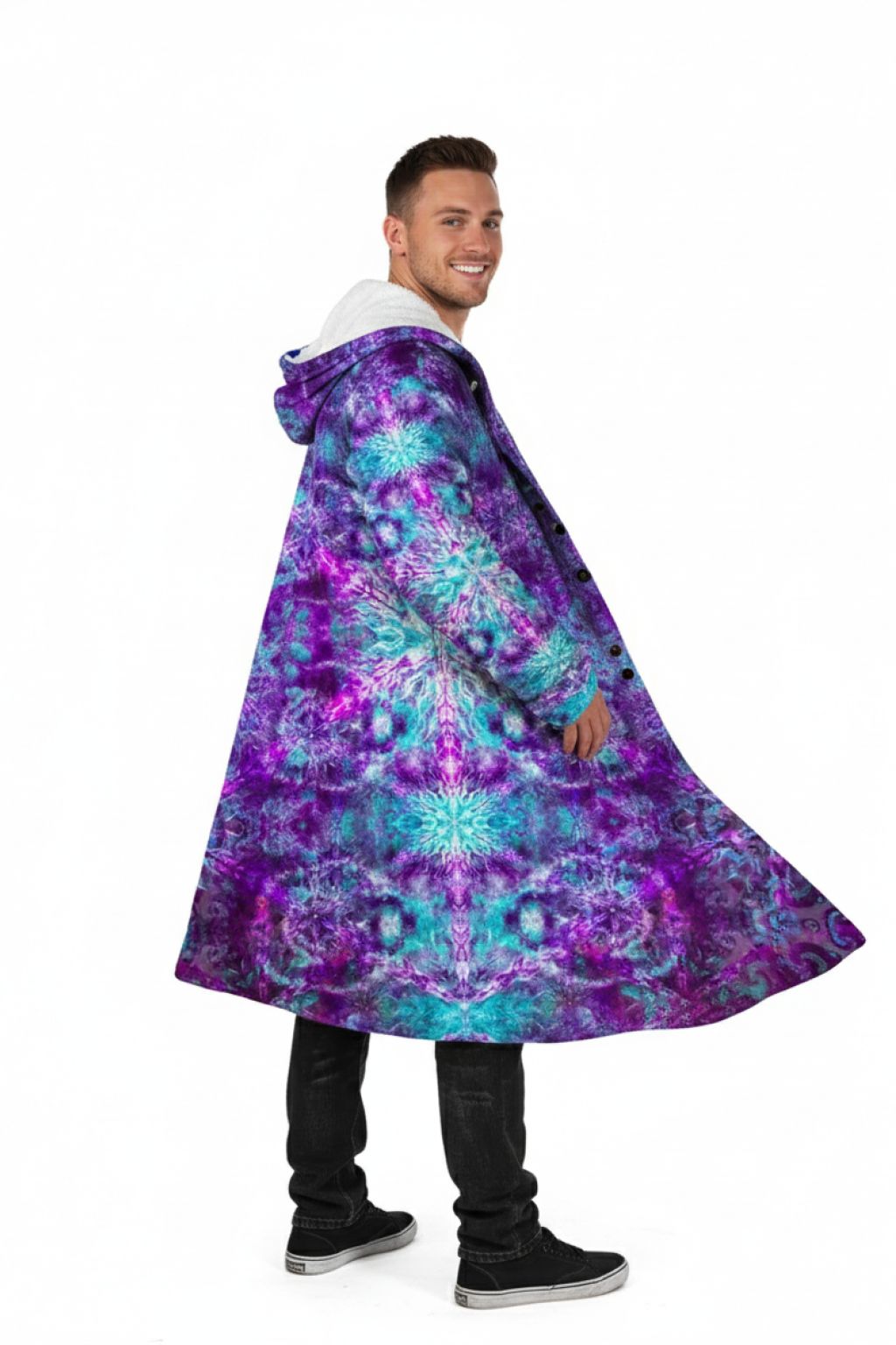 Cosmic Kaleidoscope Rave Cloak 3 Cosmic Kaleidoscope Rave Cloak — Normal Lighting back view