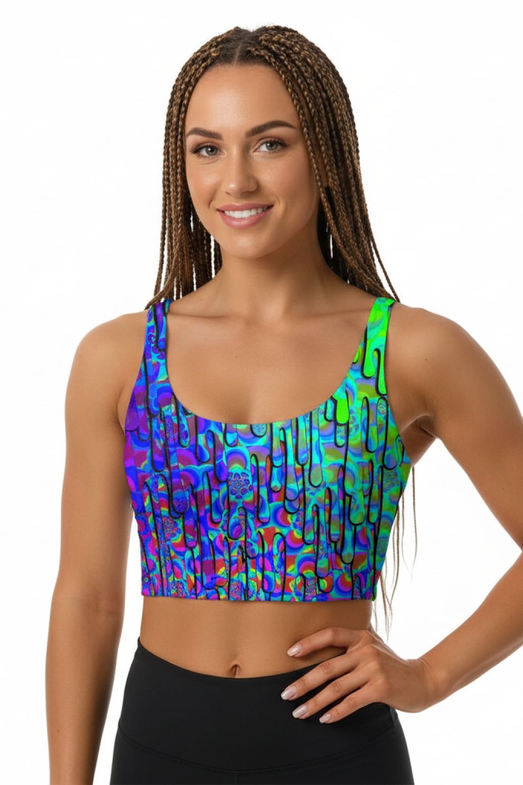 Flower Drip Rave Top 1 Flower Drip Rave Top — Normal Lighting front view