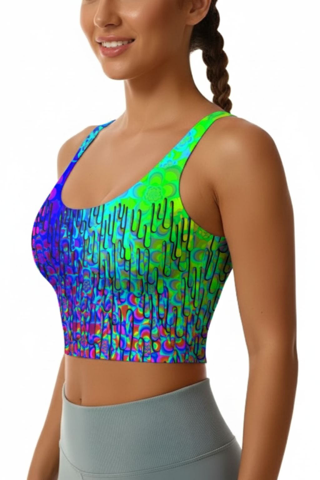Flower Drip Rave Top 3 Flower Drip Rave Top — Normal Lighting right view
