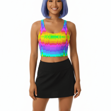 Liquid Rainbow Rave Top