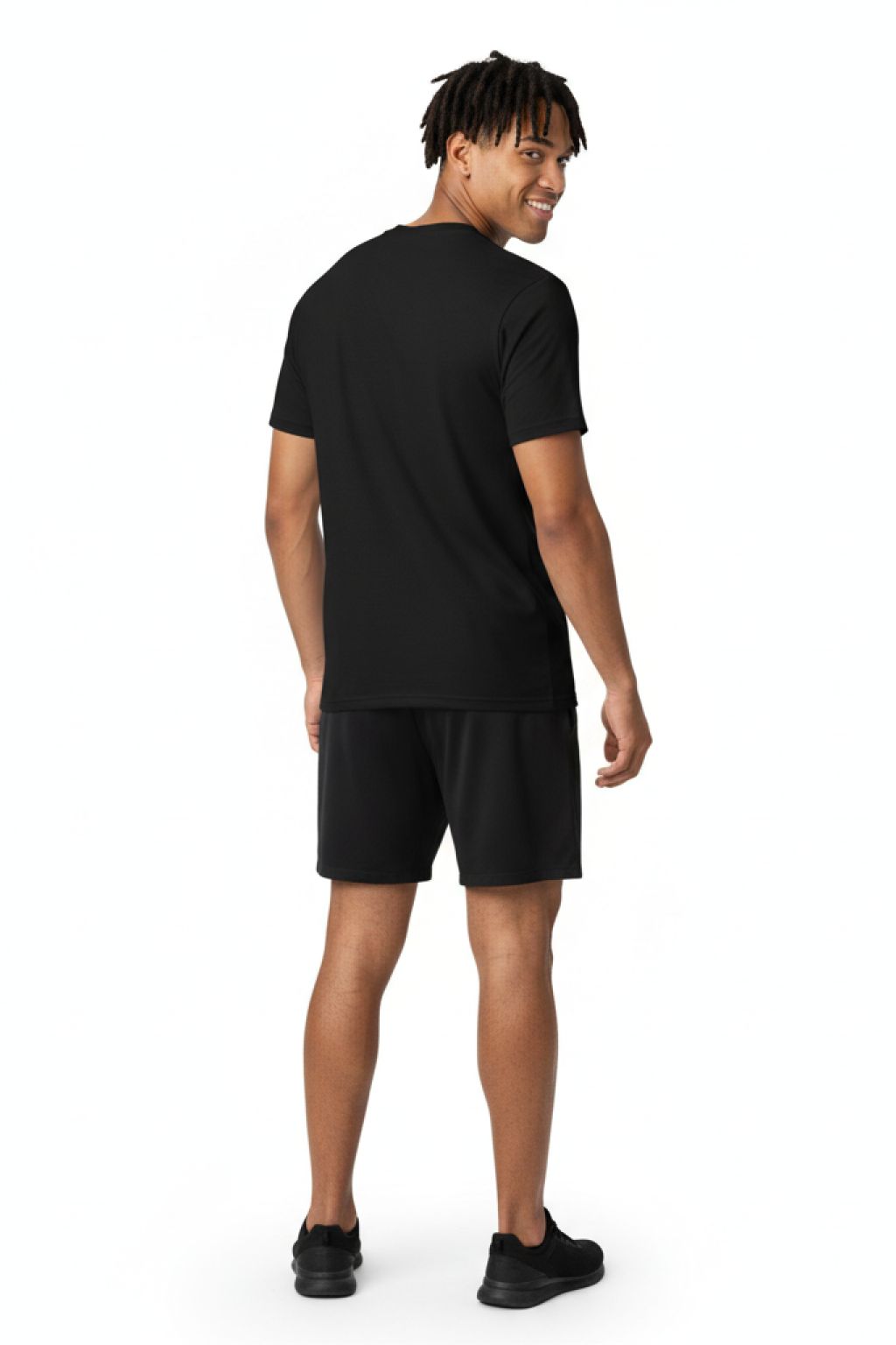 Lotus of Life T-Shirt - Black back view showing fit | Ravers Co