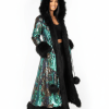 Mermaid Sequin Fur Coat — right view