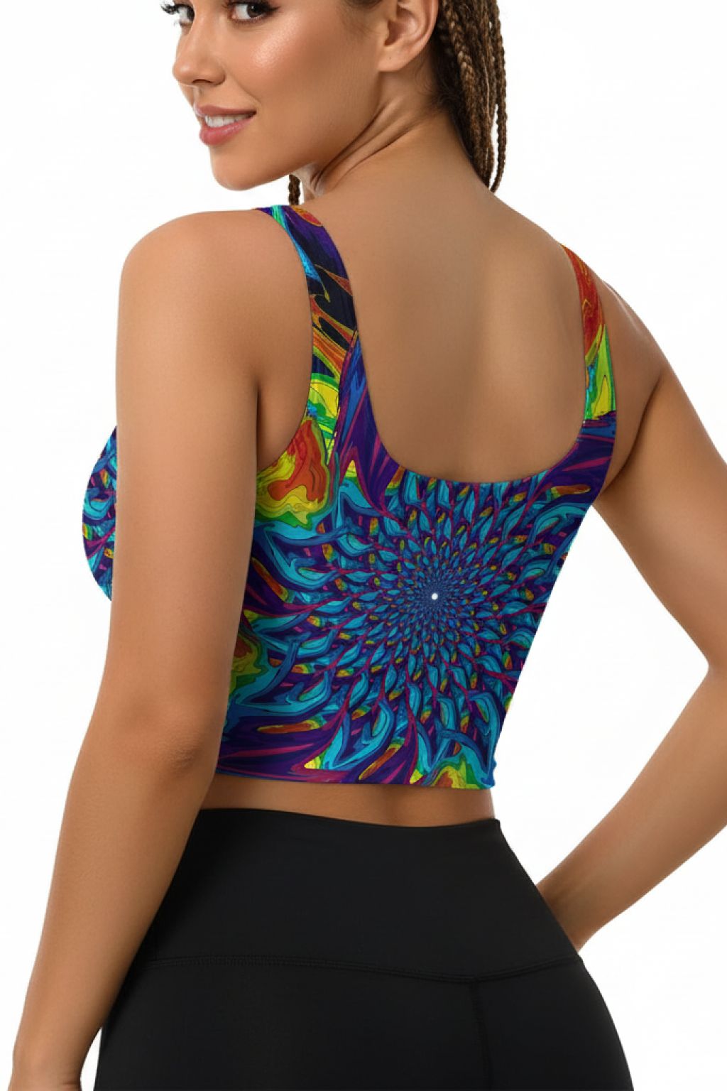 Rainbowsplat Mandala Top — Normal Lighting back view