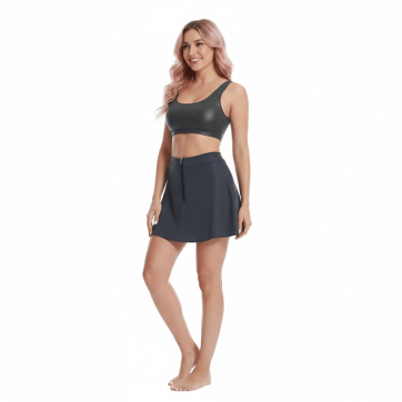 Reflective Rainbow Raving Set side view showing tank top and skirt | Ravers Co