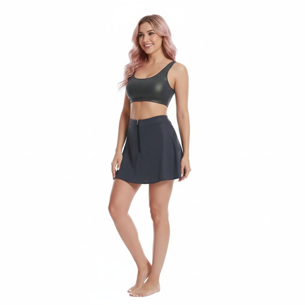 Reflective Rainbow Raving Set 1 Reflective Rainbow Raving Set side view showing tank top and skirt | Ravers Co