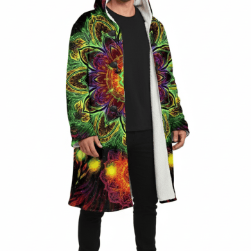 Universal Seed Dream Cloak front view with psychedelic pattern | Ravers Co