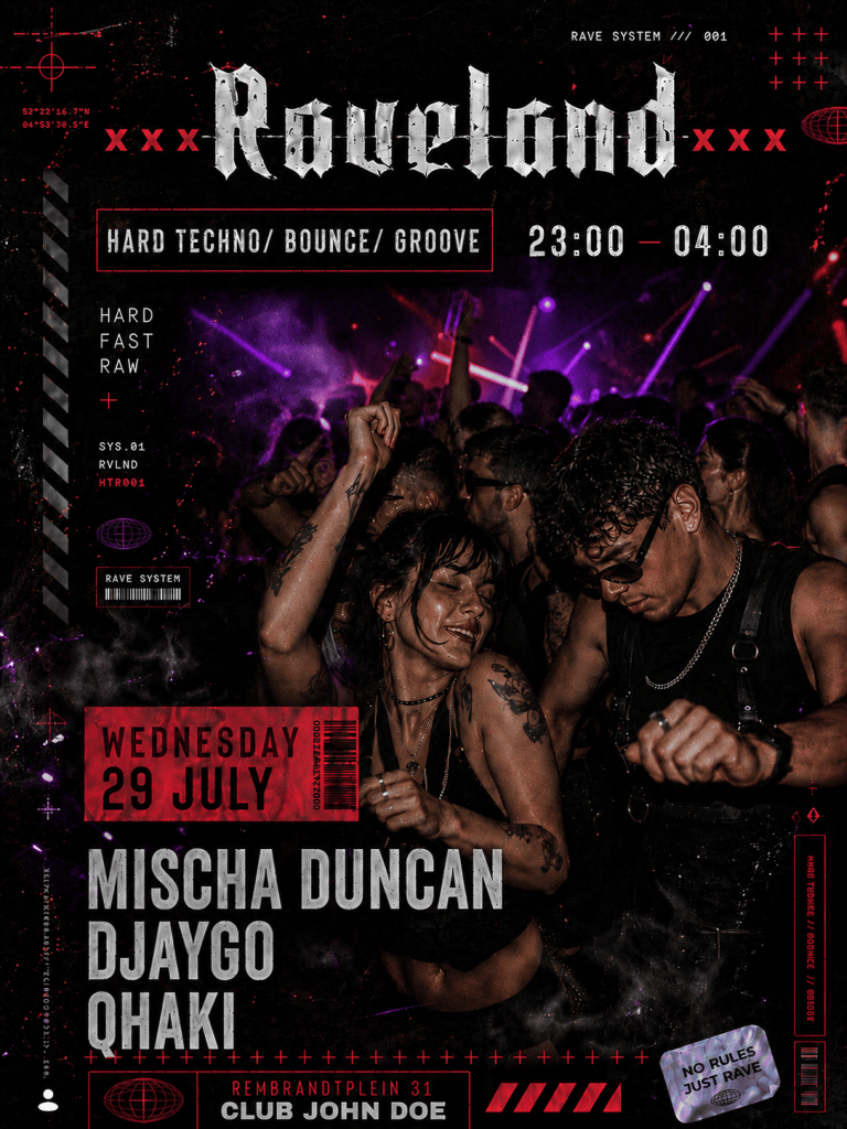 RAVELAND: Hard Groove & Hard Techno w/ Mischa Duncan, DJaygo & Qhaki