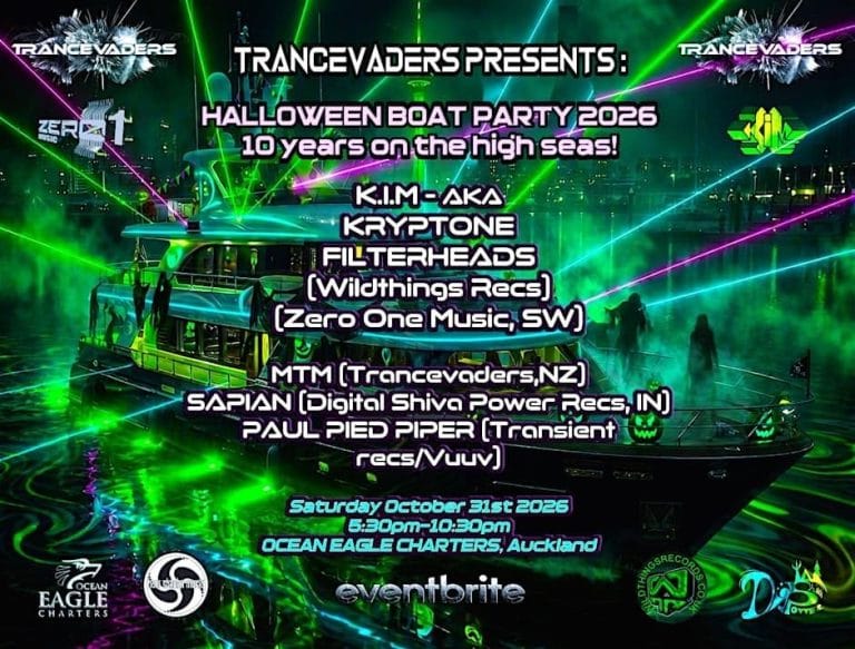 Trancevaders Halloween Boat Party - 10 Years on the High Seas! event poster
