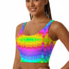 Liquid Rainbow Rave Top with psychedelic print - front view | Ravers Co