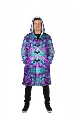 Cosmic Kaleidoscope Rave Cloak — Normal Lighting front view