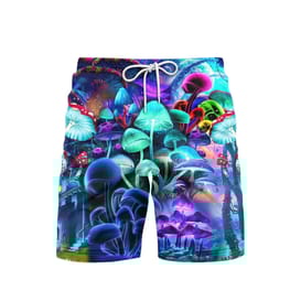 A picture of the moonlight mushroom rave shorts.