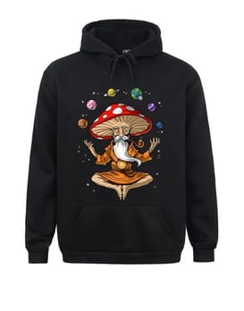 Psychedelic Mushroom Wizard Hoodie in Black - Back Graphic Detail | Ravers Co