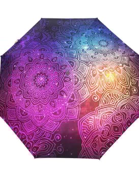 Umbrella with sacred mandala patterns.