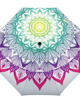 Boho Mandala Umbrella with colourful psychedelic print | Ravers Co