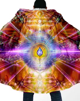 Vibrant colourful dew drop rave cloak