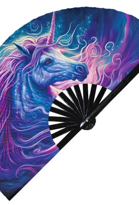 Picture of cosmic unicorn rave fan.