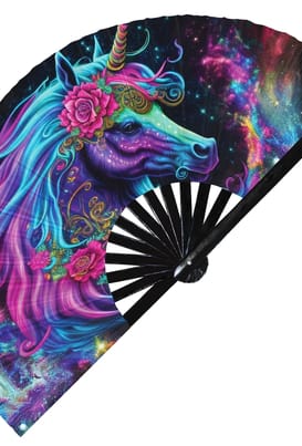 A psychedelic unicorn rave fan.