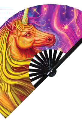 Picture of a solar unicorn rave fan