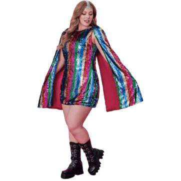 Sequin Cape Dress (1)
