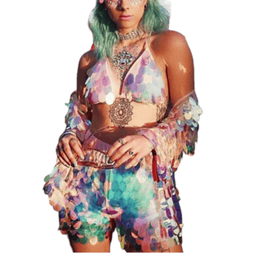 mermaid sequin rave suit