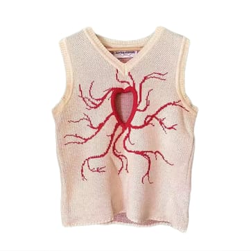 White Open Heart Rave Tank - back view showing open weave knit | Ravers Co