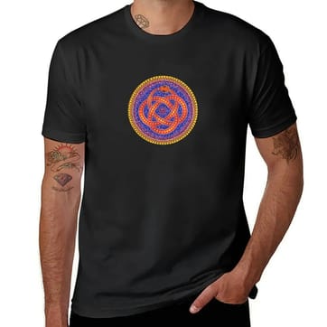 Celtic Snake T-Shirt in Black - model wearing trippy rave tee | Ravers Co