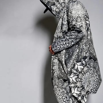Lotus Mandala Bloom Cloak - psychedelic digital print on velveteen outer shell | Ravers Co